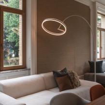 SLV 1006351 ONE BOW FL LED-Bogenstehleuchte 22 W, 1200/1200 lm, 2700/3000 K, CRI 90, dimmbar, Weiß/Weiß